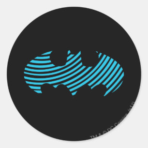 Batman Symbol Blue Striped Logo Classic Round Sticker