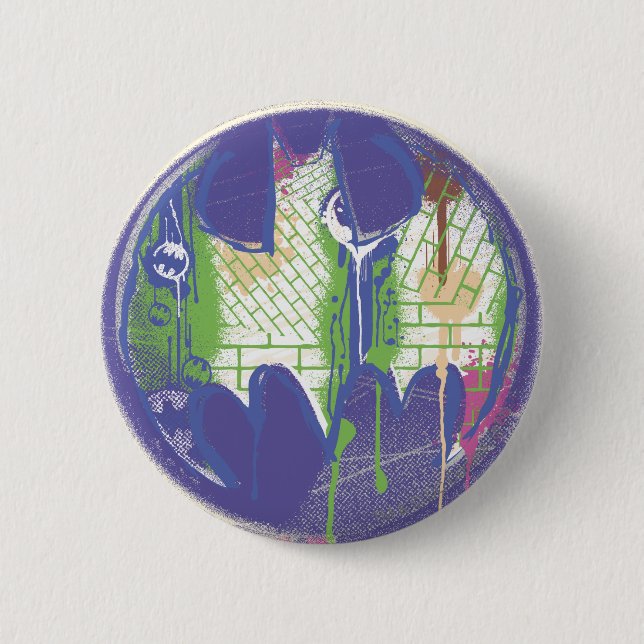 Batman Symbol | Circle Purple Logo 6 Cm Round Badge (Front)