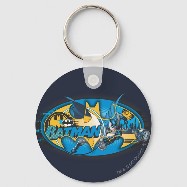 Batman Symbol | Classic Collage Logo Key Ring (Front)