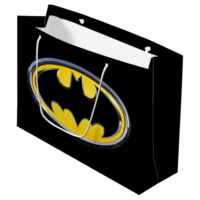 Batman Symbol | Classic Logo Large Gift Bag (Front Angled)