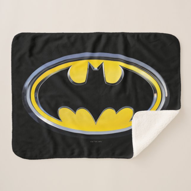 Batman Symbol | Classic Logo Sherpa Blanket (Front (Horizontal))