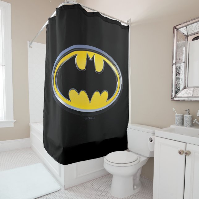 Batman Symbol | Classic Logo Shower Curtain (In Situ)
