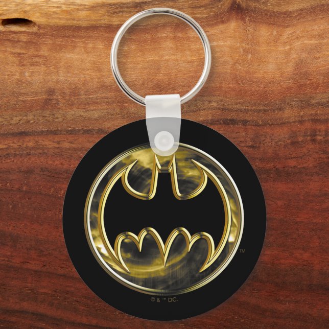 Batman Symbol | Gold Logo Key Ring (Front)