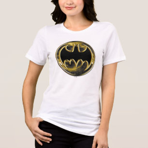 Batman Symbol Gold Logo Tri-Blend Shirt