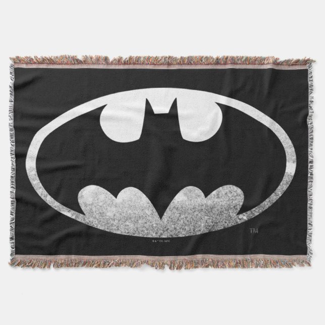Batman Symbol | Grainy Logo Throw Blanket (Front)