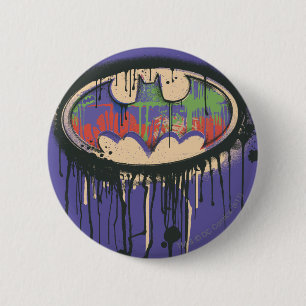 Batman Symbol   Green Purple Red Logo 6 Cm Round Badge
