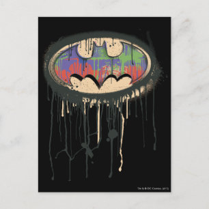 Batman Symbol Green Purple Red Logo Postcard