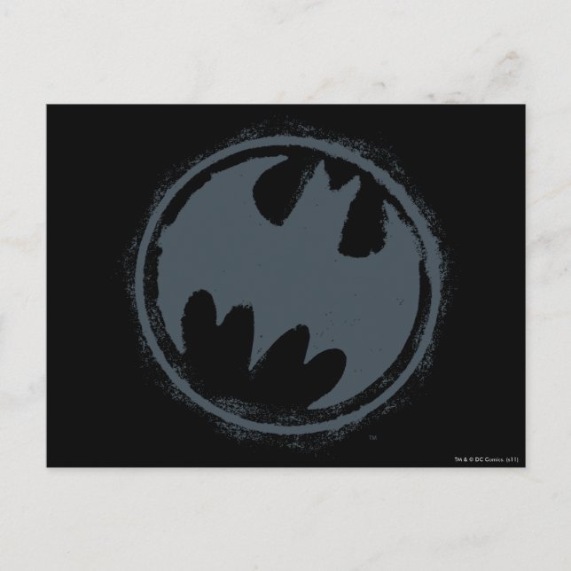 Batman Symbol | Grey Grunge Logo Postcard (Front)