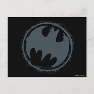 Batman Symbol Grey Grunge Logo Postcard