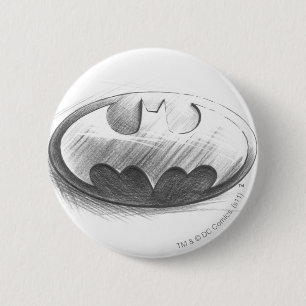 Batman Symbol Insignia Drawing Logo 6 Cm Round Badge