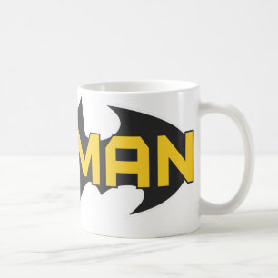 Batman Symbol   Name Yellow & Black Logo Coffee Mug
