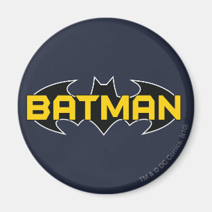 Batman Symbol   Name Yellow & Black Logo Magnet