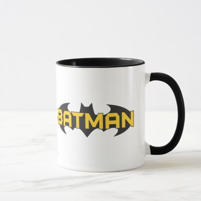 Batman Symbol | Name Yellow & Black Logo Mug (Right)