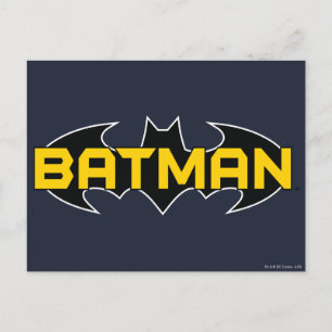 Batman Symbol Name Yellow & Black Logo Postcard