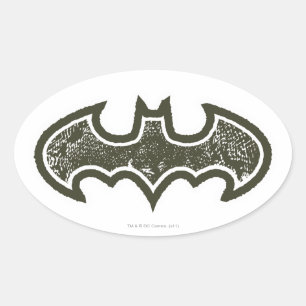 Batman Symbol   Nouveau Logo Oval Sticker