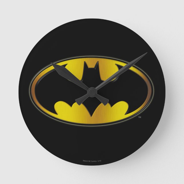 Batman Symbol | Oval Gradient Logo Round Clock (Front)