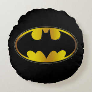 Batman Symbol   Oval Gradient Logo Round Cushion