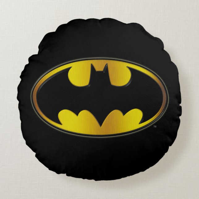 Batman Symbol | Oval Gradient Logo Round Cushion (Front)