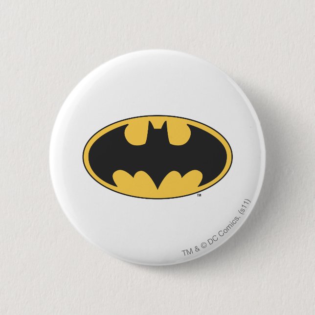 Batman Symbol | Oval Logo 6 Cm Round Badge (Front)