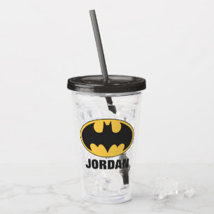 Batman Symbol Oval Logo Acrylic Tumbler