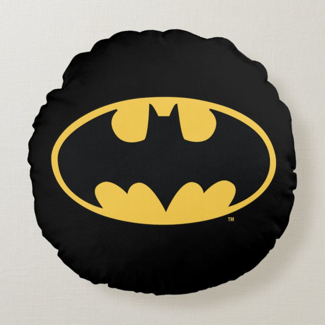 Batman Symbol | Oval Logo Round Cushion (Front)
