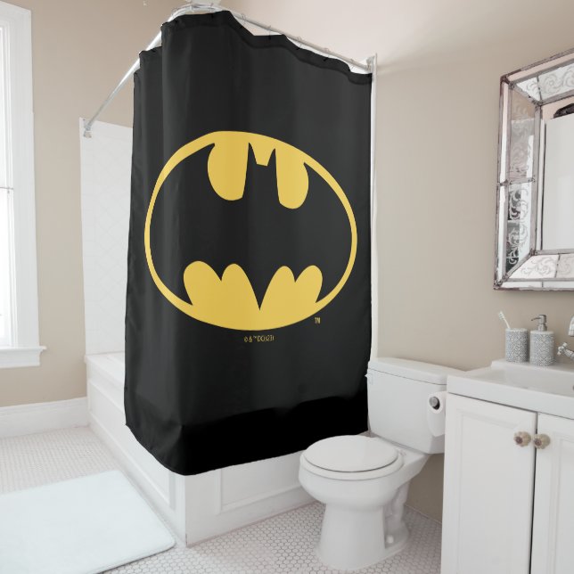 Batman Symbol | Oval Logo Shower Curtain (In Situ)