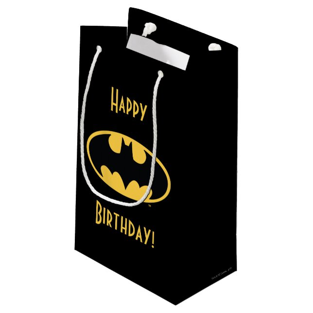 Batman Symbol | Oval Logo Small Gift Bag (Back Angled)