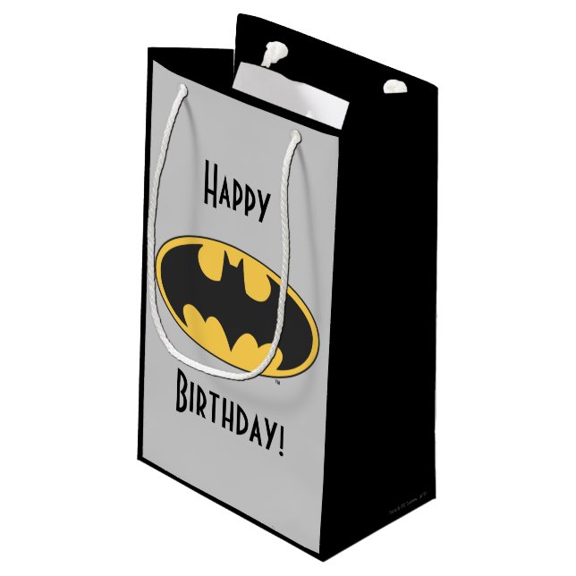 Batman Symbol | Oval Logo Small Gift Bag (Back Angled)