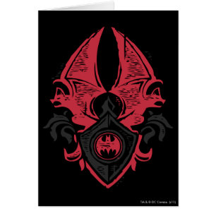 Batman Symbol   Red Black Bat Stamp Crest Logo