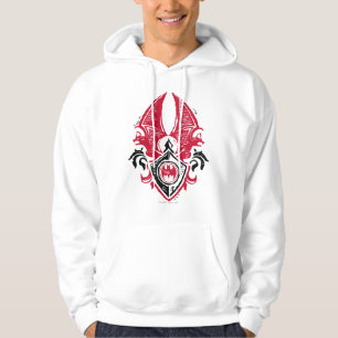 Batman Symbol Red Black Bat Stamp Crest Logo Hoodie
