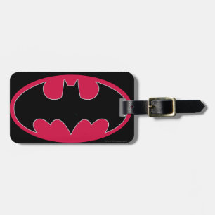 Batman Symbol   Red Black Logo Luggage Tag