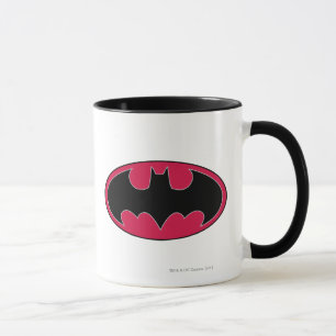 Batman Symbol   Red Black Logo Mug