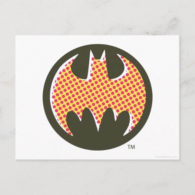 Batman Symbol | Red Halftone Logo Postcard (Front)