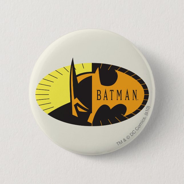 Batman Symbol | Silhouette Logo 6 Cm Round Badge (Front)