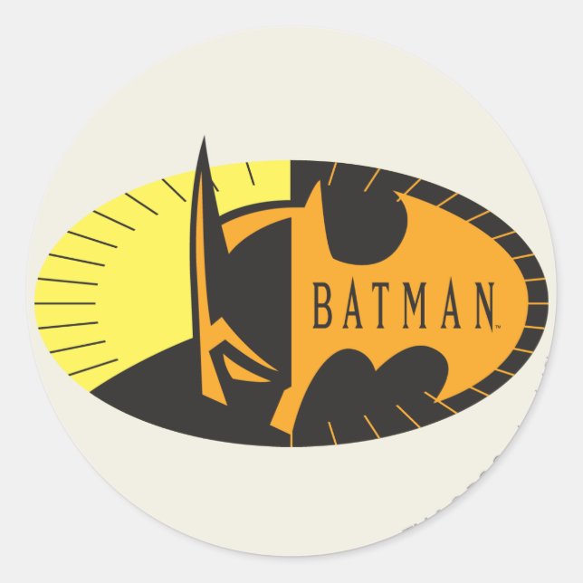 Batman Symbol | Silhouette Logo Classic Round Sticker (Front)