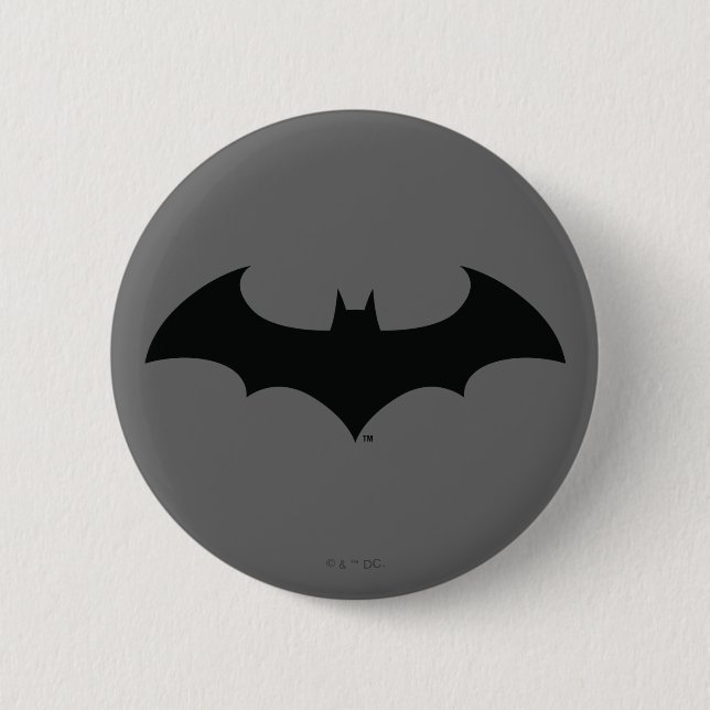 Batman Symbol | Simple Bat Silhouette Logo 6 Cm Round Badge (Front)