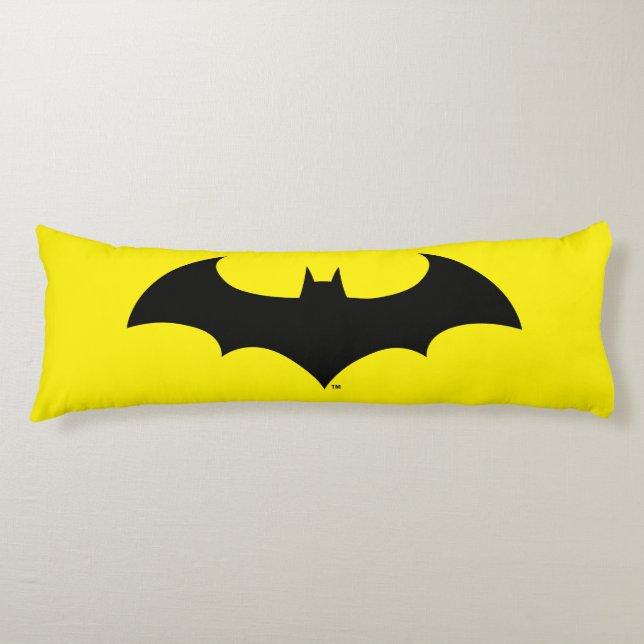 Batman Symbol | Simple Bat Silhouette Logo Body Cushion (Front)