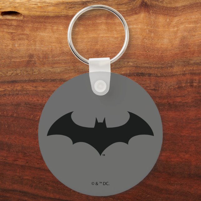 Batman Symbol | Simple Bat Silhouette Logo Key Ring (Front)