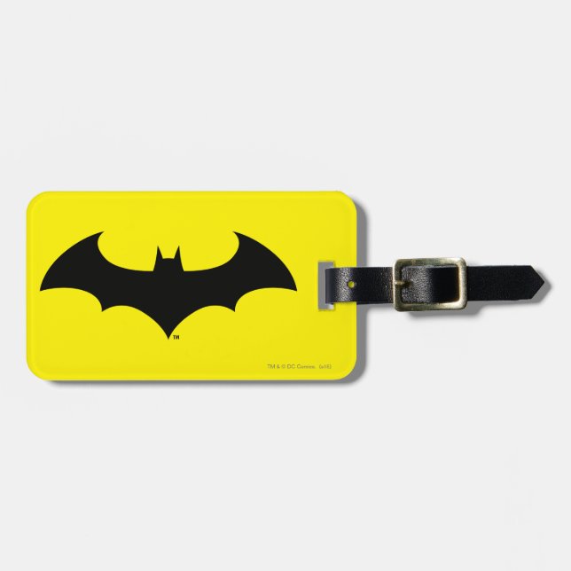 Batman Symbol | Simple Bat Silhouette Logo Luggage Tag (Front Horizontal)