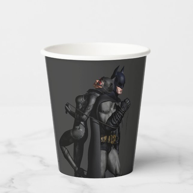 Batman Symbol | Simple Bat Silhouette Logo Paper C Paper Cups (Front)