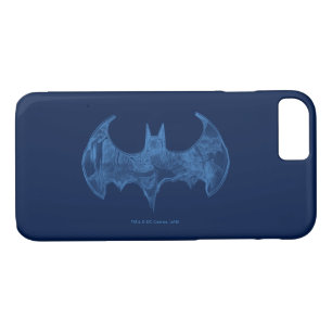 Batman Symbol   Sketchbook Light Blue Logo iPhone 8/7 Case