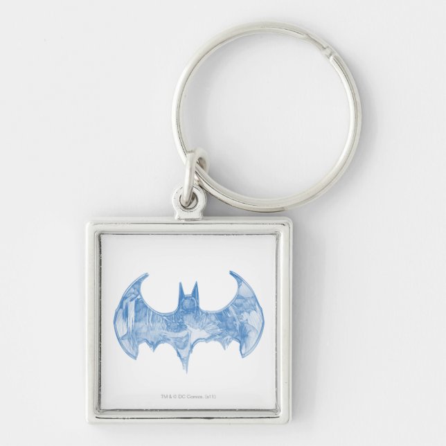 Batman Symbol | Sketchbook Light Blue Logo Key Ring (Front)
