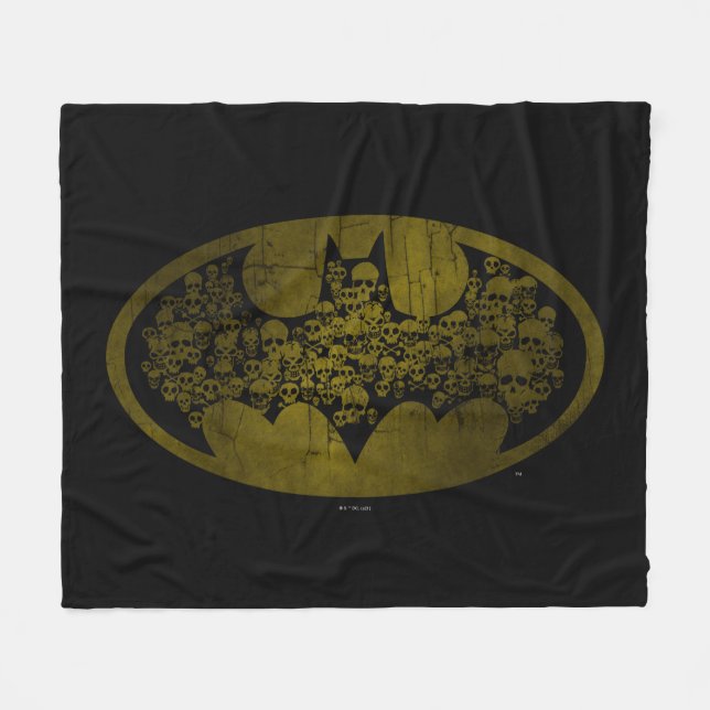 Batman Symbol | Skulls in Bat Logo Fleece Blanket (Front (Horizontal))