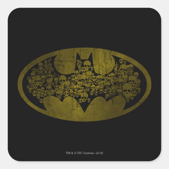 Batman Symbol | Skulls in Bat Logo Square Sticker (Front)