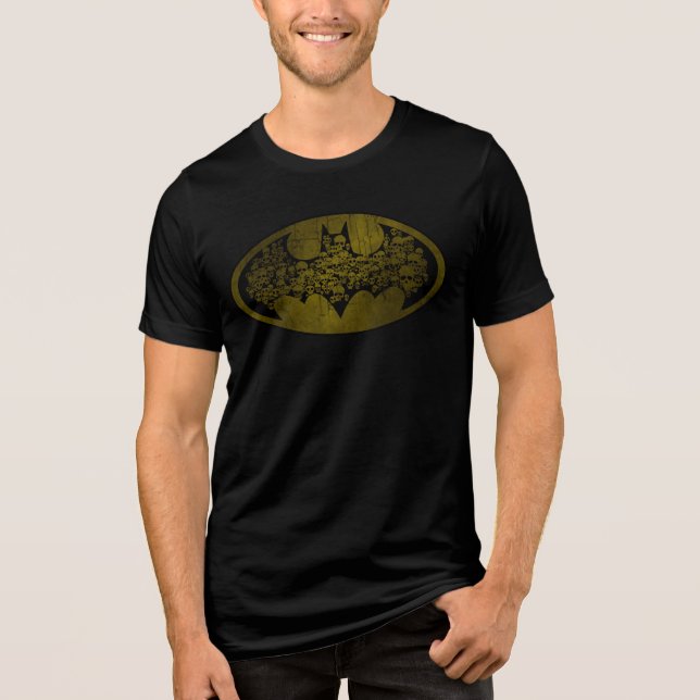 Batman Symbol | Skulls in Bat Logo Tri-Blend Shirt (Front)