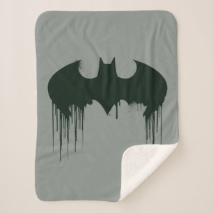 Batman Symbol   Spraypaint Logo Sherpa Blanket