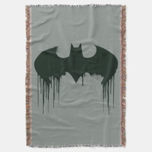 Batman Symbol   Spraypaint Logo Throw Blanket
