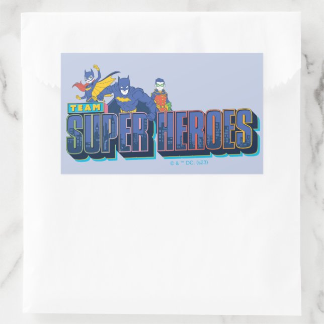 Batman | Team Super Heroes Rectangular Sticker (Bag)