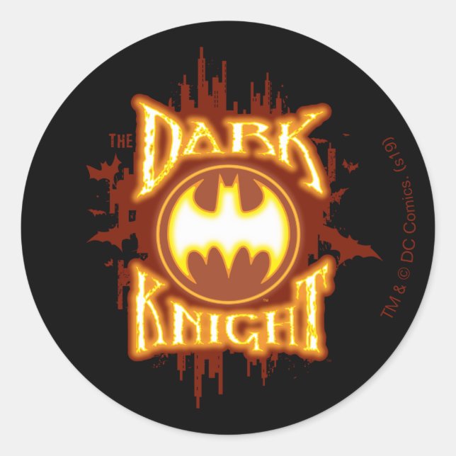 Batman | The Dark Knight Classic Round Sticker (Front)