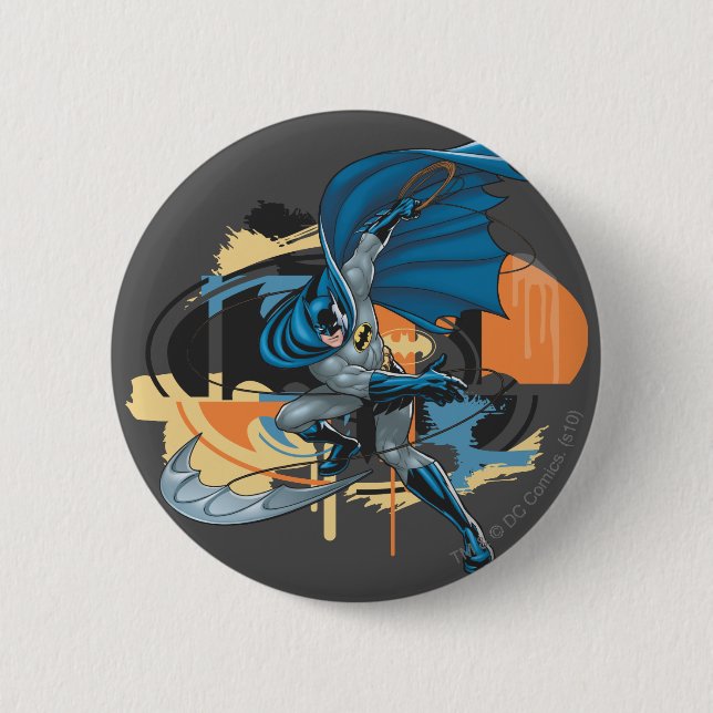Batman Throw 6 Cm Round Badge (Front)